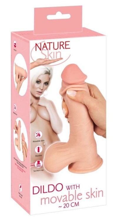 Nature skin Prawdziwy penis z ruchomą skórą 20 cm-6
