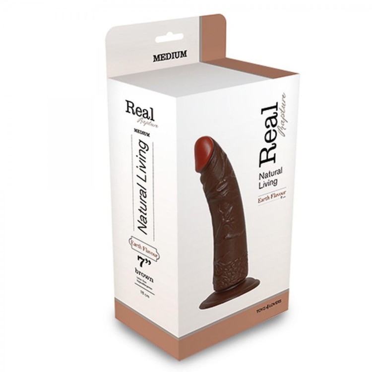 Ciemne dildo z przyssawką penis 17,8 cm-1