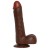 Duży penis Dildo z przyssawką 23 x 5 cm Brązowy