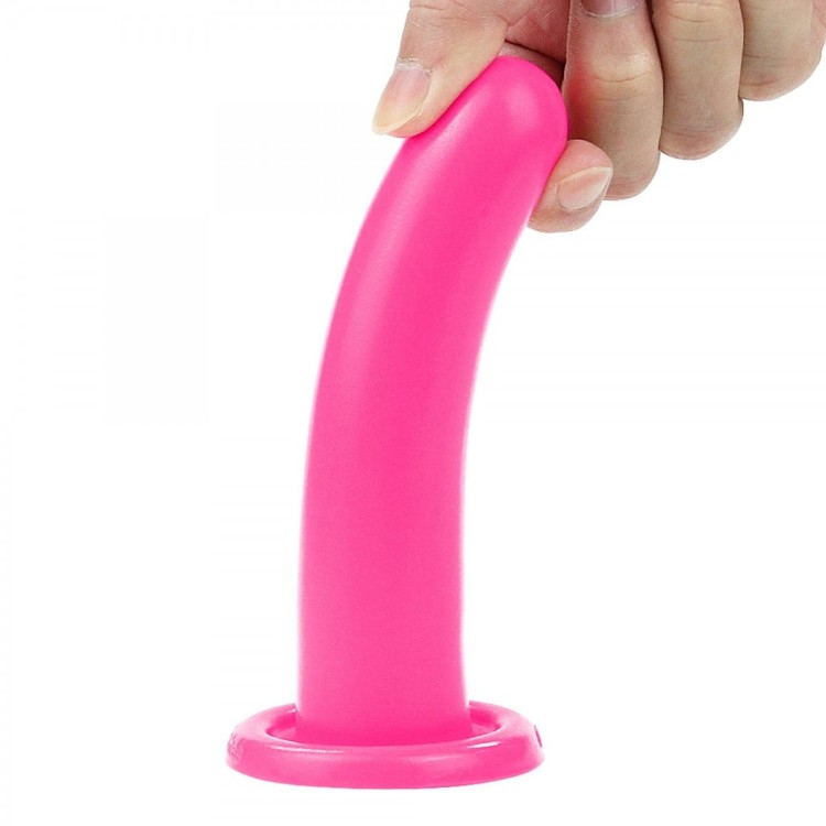 Gładkie dildo analne 13,5 cm różowe-1
