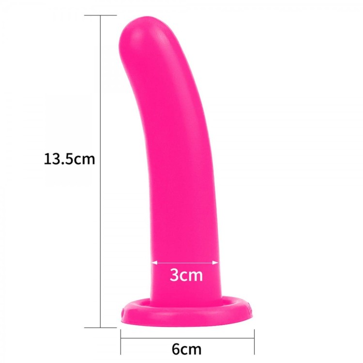 Gładkie dildo analne 13,5 cm różowe-2