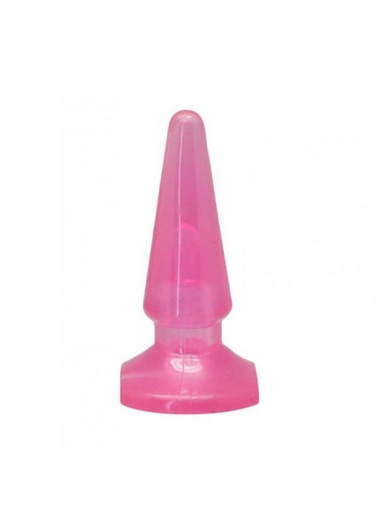 Mały żelowy korek analny różowy-2