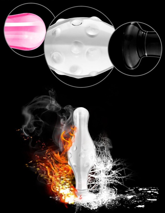 Szklany stymulator analny 11,4 cm Bezbarwny-1