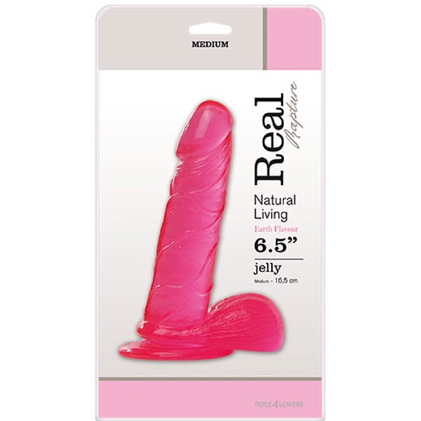 Różowe dildo Sztuczny penis z jądrami i przyssawką 16,5 cm-5