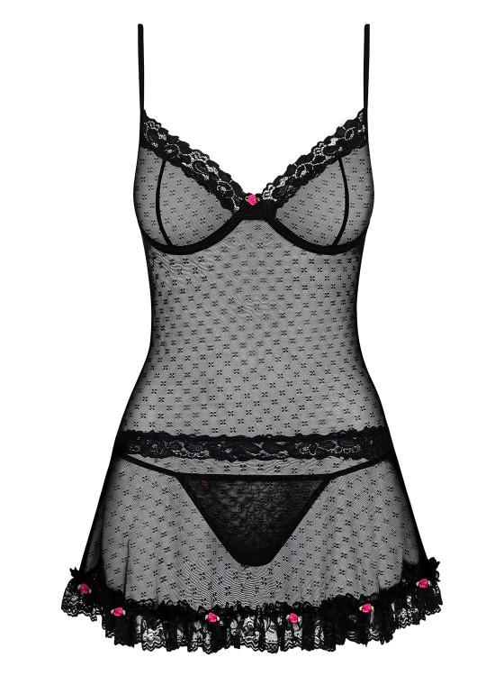 Piccorosa babydoll i stringi Obsessive-2