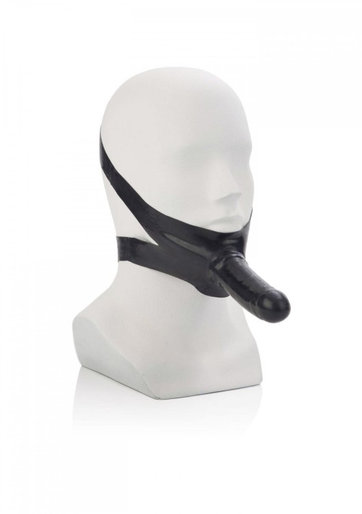 Knebel z czarnym dildo 14 cm