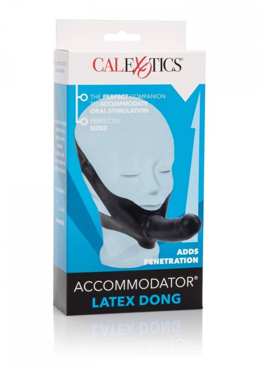 Knebel z czarnym dildo 14 cm-2