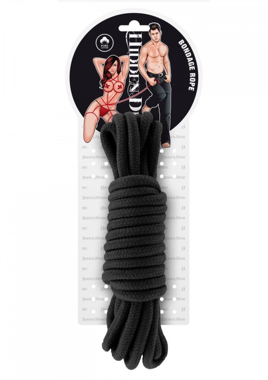 Jedwabista lina bondage Czarna 5 m-1
