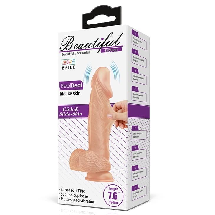 Sztuczny członek z wibracjami Cyber skóra 19,4 cm-8