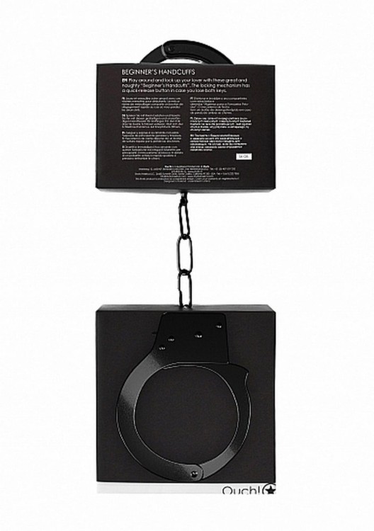 Metalowe kajdanki z kluczykami Czarne-2