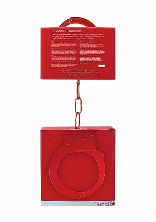 Metalowe kajdanki z kluczykami Czerwone-2