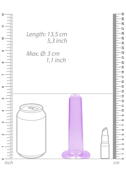 Żelowy prosty penis analny 13,5 cm-3