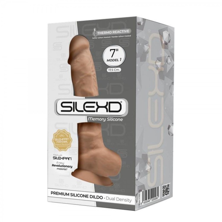 Silikonowe dildo z jądrami Penis 17,8 cm-1