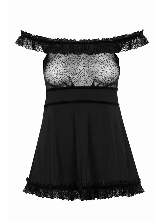 Obsessive Floresita babydoll i stringi S/M-2
