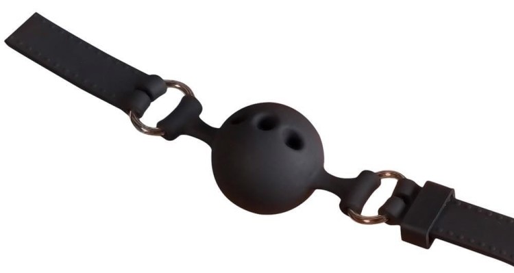 Knebel silikonowa piłeczka i paski 3,5 cm-1