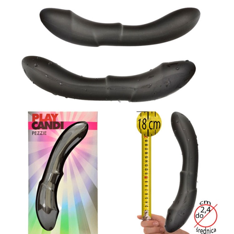 Czarne silikonowe dildo do stymulacji analnej-1