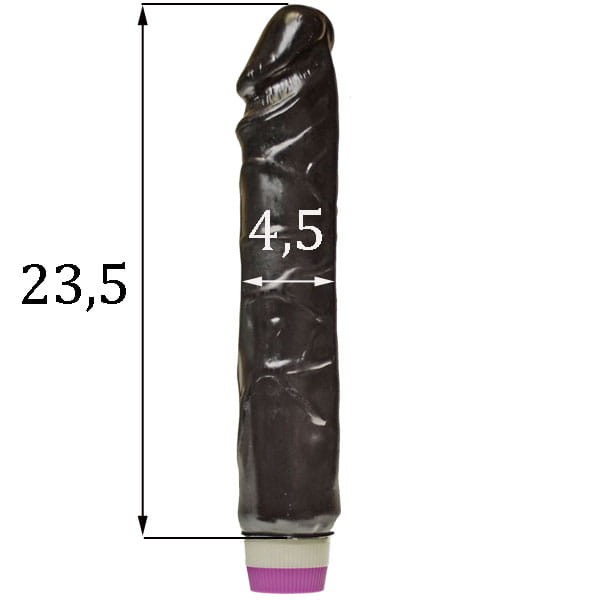 Duży czarny wibrator żelowy 23,5 cm-3