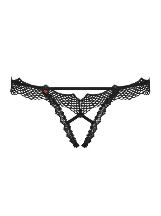 Bielizna-Bravelle stringi otwarte czarne  S/M
