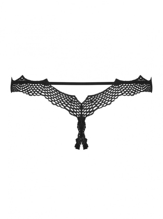 Bielizna-Bravelle stringi otwarte czarne  S/M