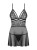 Bielizna-838-BAB-1 babydoll i stringi czarna L/XL