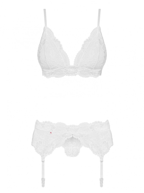 Bielizna-810-SEG-2 komplet 3-częściowy biały  S/M