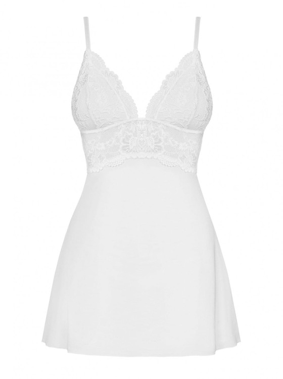 Bielizna-810-BAB-2 babydoll i stringi biała  S/M