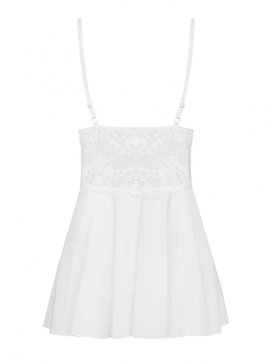 Bielizna-810-BAB-2 babydoll i stringi biała  S/M
