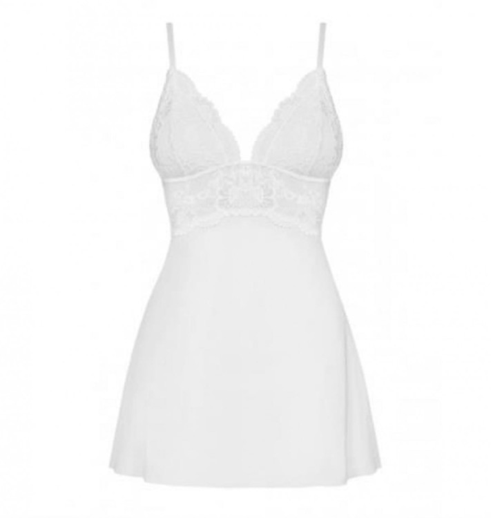 Bielizna-810-BAB-2 babydoll i stringi biała L/XL