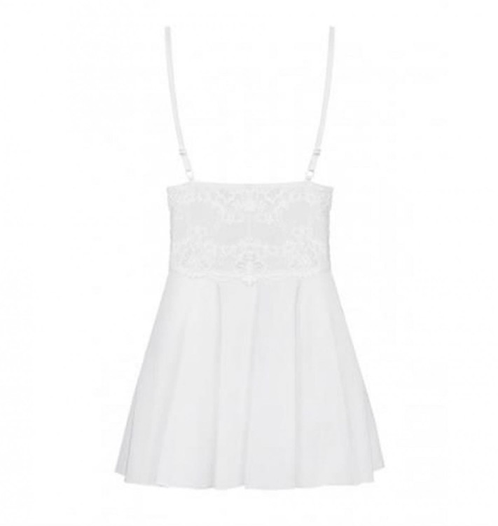 Bielizna-810-BAB-2 babydoll i stringi biała L/XL