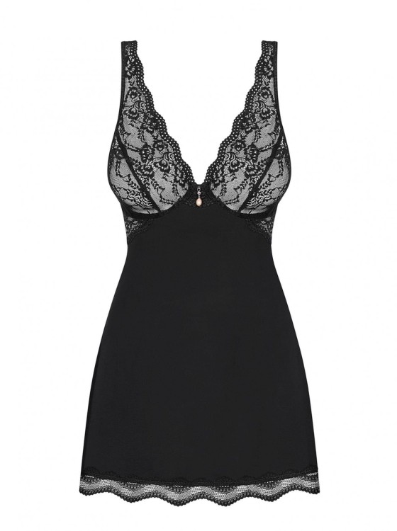 Bielizna-Luvae babydoll i stringi Czarny  S/M
