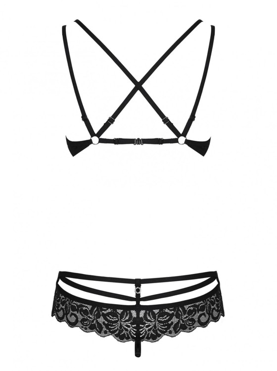 Bielizna-860-SET-1 komplet 2-częściowy czarny  S/M