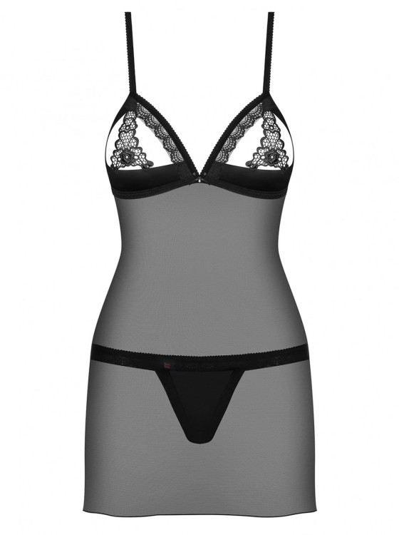 Bielizna-865-CHE-1 koszulka i stringi  S/M