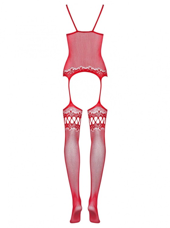 Bielizna-Bodystocking F214 czerwony  S/M/L