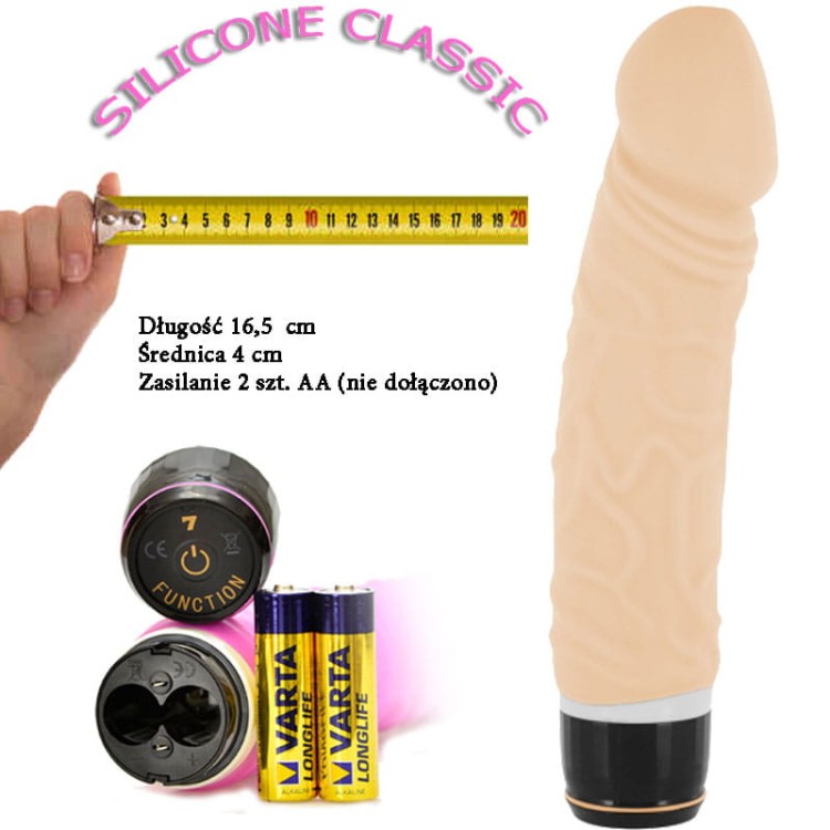 Bezpieczny silikonowy wibrator Cielisty 16,5 cm-1
