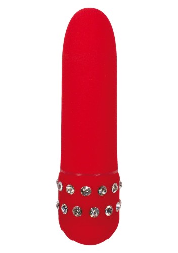 DIAMOND RED MINI WIBRATOR ZDOBIONY DZETAMI