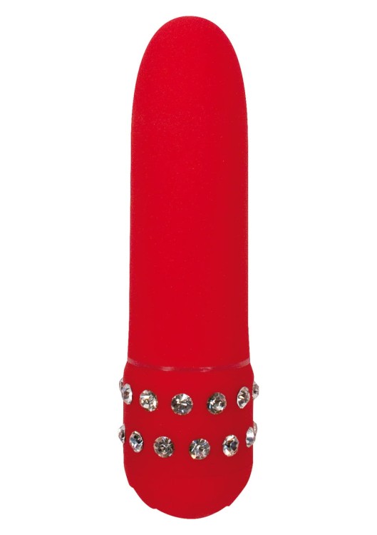DIAMOND RED MINI WIBRATOR ZDOBIONY DZETAMI