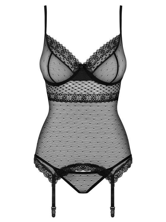 Gorset i stringi Bielizna Obsessive 817-COR-12