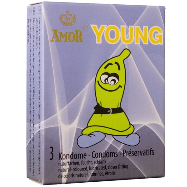 Niemiecki Amor Young prezerwatywy przylegające 3 szt