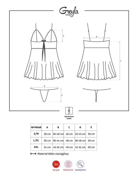 Obsessive Greyla babydoll i stringi L/XL-4