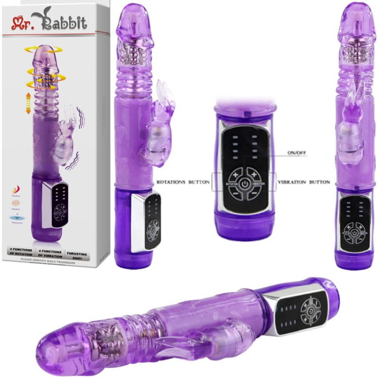 Wibrator króliczek z ruchem posuwistym i obrotowym-2