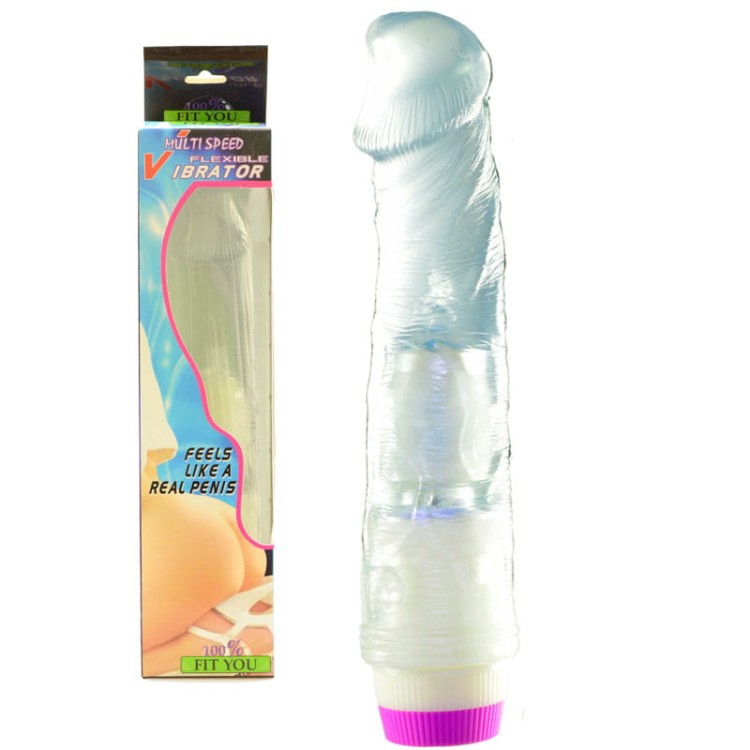 Przezroczysty wibrator żelowy 19 cm-1