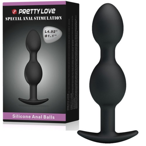 Prettylove Korek analny z dwoma kulkami