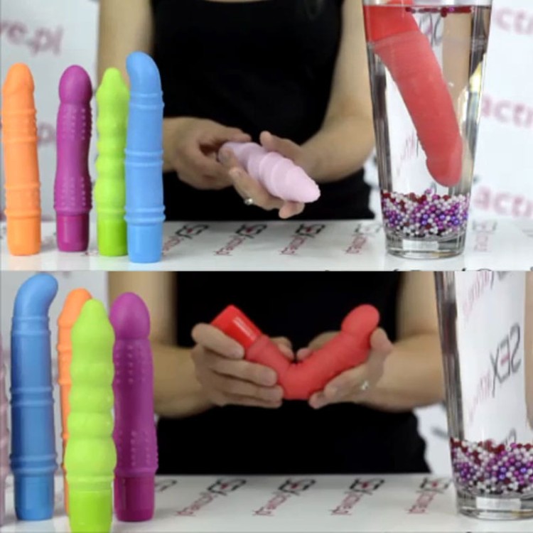 Luksusowy wibrator z kolorowej cyberskóry Pink-4