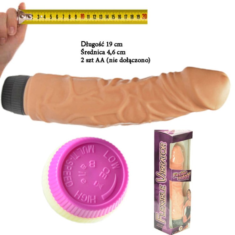 Gruby wibrator naturalny 19 cm-1