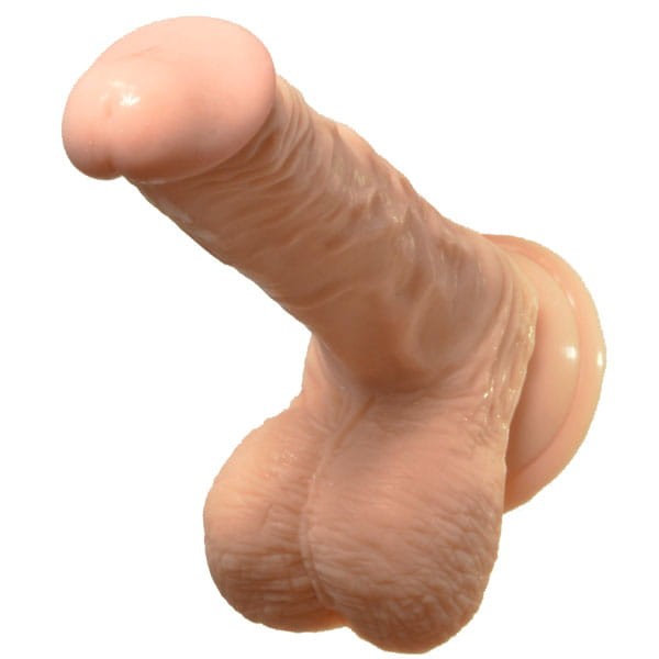 Duży sztuczny Penis z jądrami i przyssawką Wyraźna żołądź 1