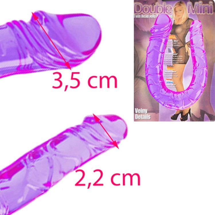 Dwustronny mini penis Elastyczne żelowe dildo1