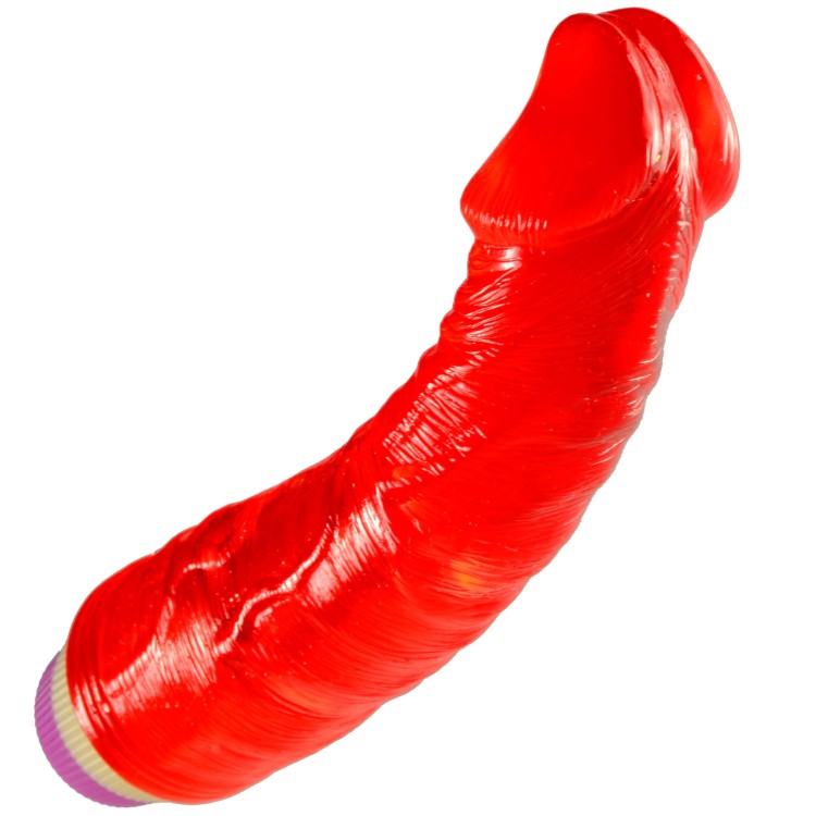 Czerwony wibrator żelowy 19 cm