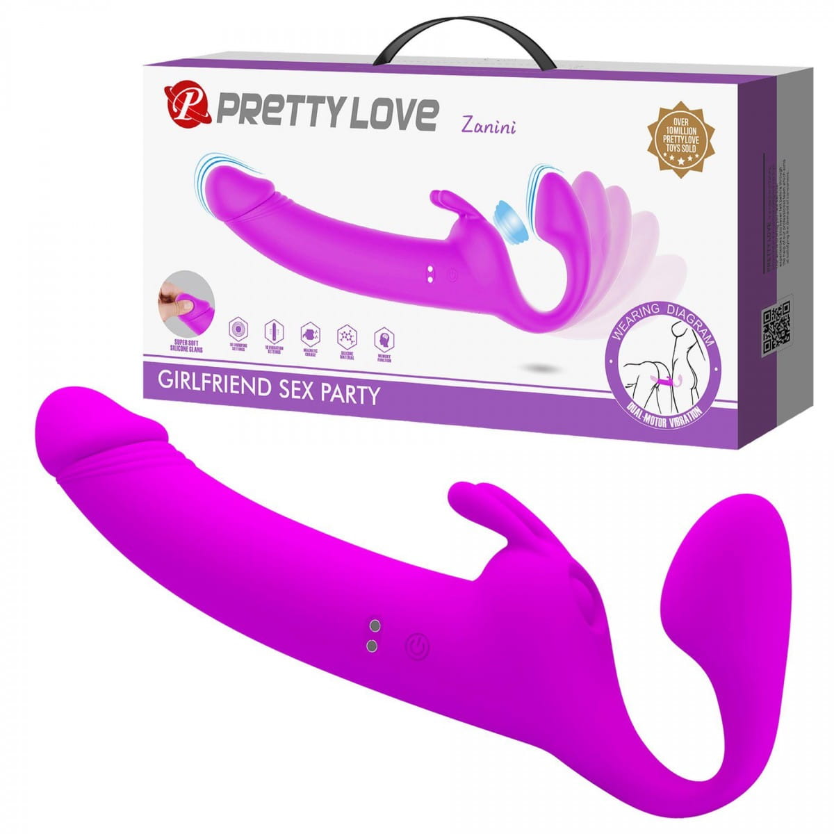 Wibrujący strap-on bez uprzęży