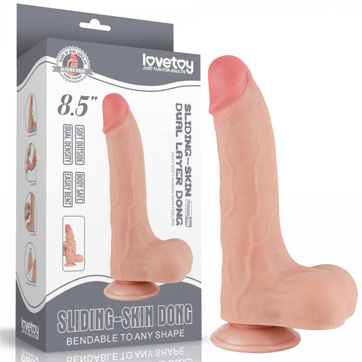 Penis z przesuwną cyber skórą 16 cm