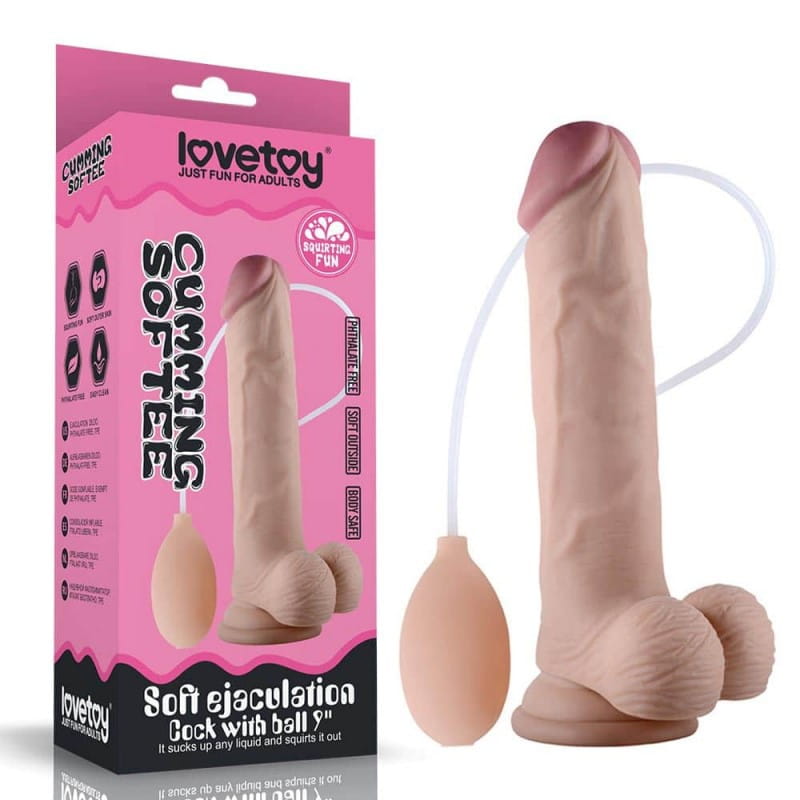 Penis z wytryskiem Miękkie bezwonne dildo